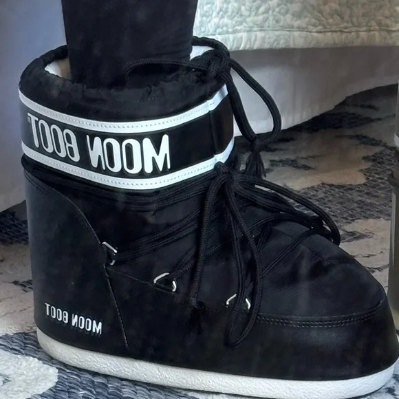 Moon Boot ICON LOW BLACK NYLON BOOTS - Picture 5 of 13
